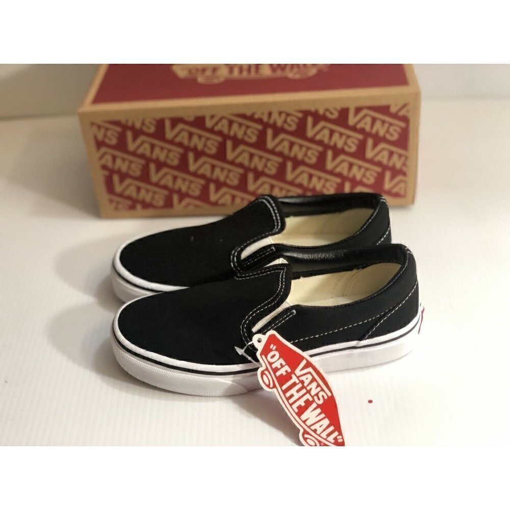 Vans Kids Classic Slip On Black Casual Shoes - Picture 9 of 11